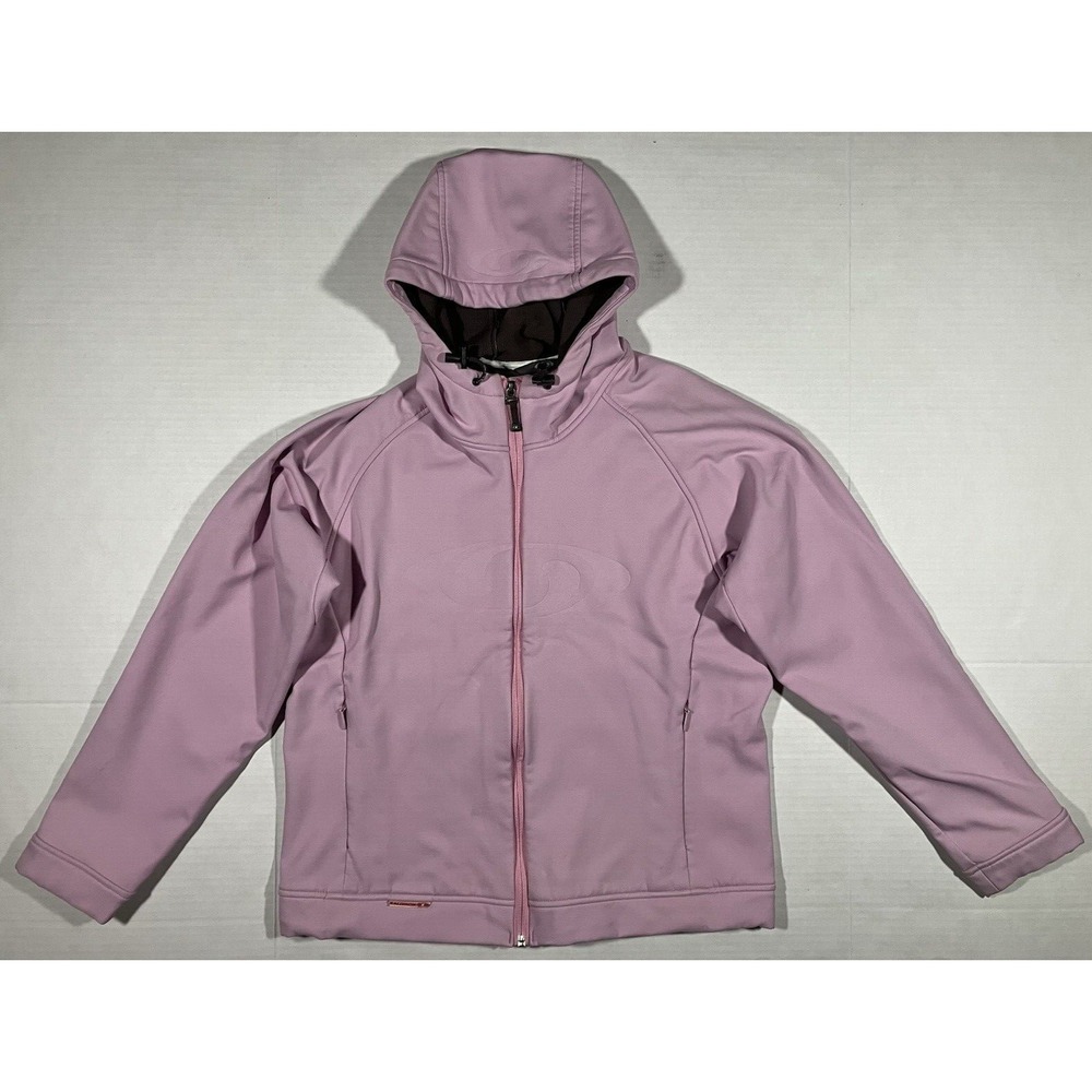 Salomon Jacket Fleece Lined Performance Hooded Coat Pink Womans Size L